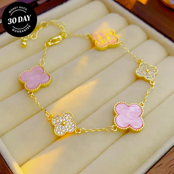 Pink Diamond Clover Bracelet