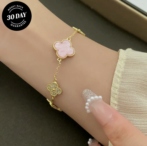 Pink Diamond Clover Bracelet