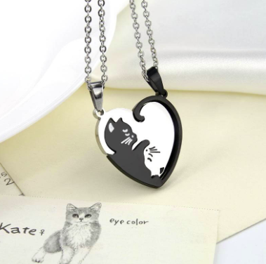 Cuddling Kittens Friendship Necklace