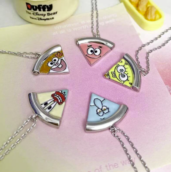 SpongeBob Pizza Slice BFF Necklace Set for 5