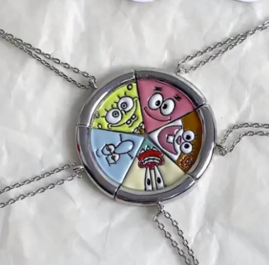 SpongeBob Pizza Slice BFF Necklace Set for 5
