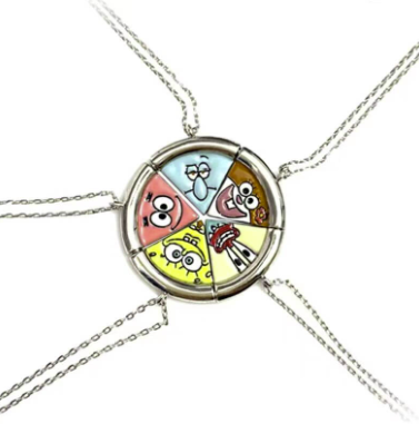 SpongeBob Pizza Slice BFF Necklace Set for 5